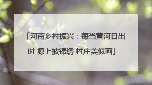 河南乡村振兴：每当黄河日出时 塬上披锦绣 村庄美似画