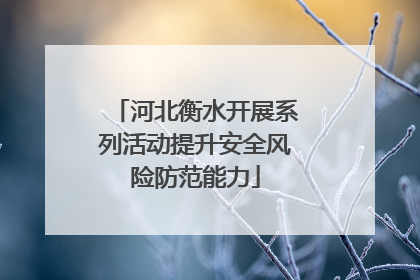 河北衡水开展系列活动提升安全风险防范能力