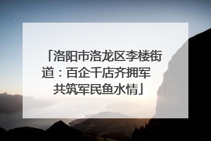 洛阳市洛龙区李楼街道：百企千店齐拥军 共筑军民鱼水情