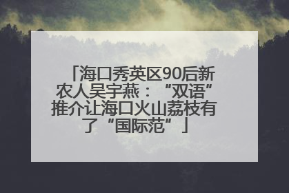 海口秀英区90后新农人吴宇燕：“双语”推介让海口火山荔枝有了“国际范”