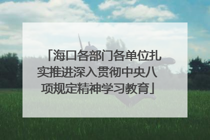 海口各部门各单位扎实推进深入贯彻中央八项规定精神学习教育