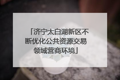 济宁太白湖新区不断优化公共资源交易领域营商环境
