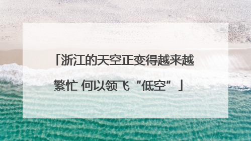 浙江的天空正变得越来越繁忙 何以领飞“低空”