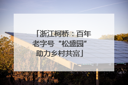 浙江柯桥：百年老字号“松盛园”助力乡村共富