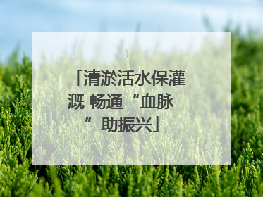 清淤活水保灌溉 畅通“血脉”助振兴
