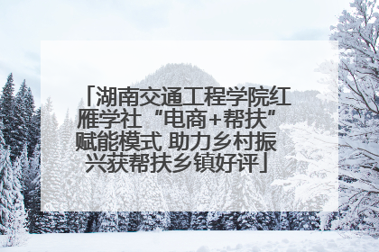 湖南交通工程学院红雁学社“电商+帮扶”赋能模式 助力乡村振兴获帮扶乡镇好评