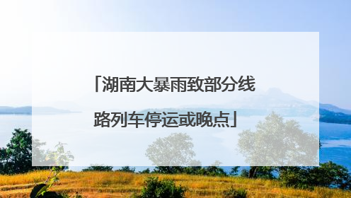 湖南大暴雨致部分线路列车停运或晚点