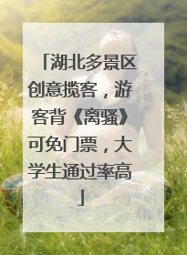 湖北多景区创意揽客，游客背《离骚》可免门票，大学生通过率高