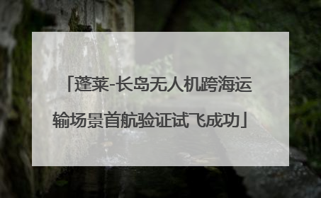 蓬莱-长岛无人机跨海运输场景首航验证试飞成功