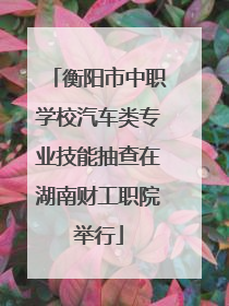 衡阳市中职学校汽车类专业技能抽查在湖南财工职院举行