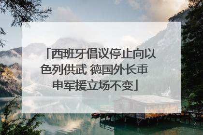 西班牙倡议停止向以色列供武 德国外长重申军援立场不变