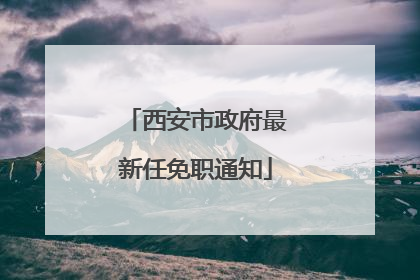 西安市政府最新任免职通知
