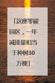 这座零碳园区，一年减排量相当于种树30万棵