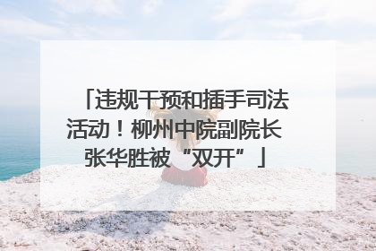 违规干预和插手司法活动！柳州中院副院长张华胜被“双开”