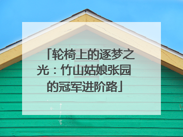 轮椅上的逐梦之光：竹山姑娘张园的冠军进阶路