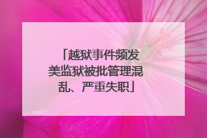 越狱事件频发 美监狱被批管理混乱、严重失职