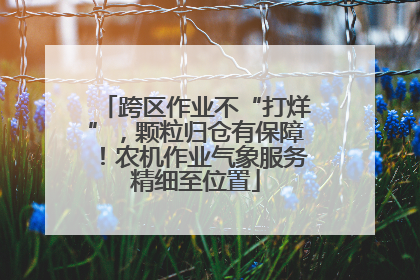跨区作业不“打烊”，颗粒归仓有保障！农机作业气象服务精细至位置