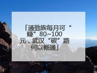 通勤族每月可“赚”80~100元，武汉“碳”路何以畅通