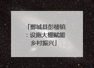 鄄城县彭楼镇：设施大棚赋能乡村振兴