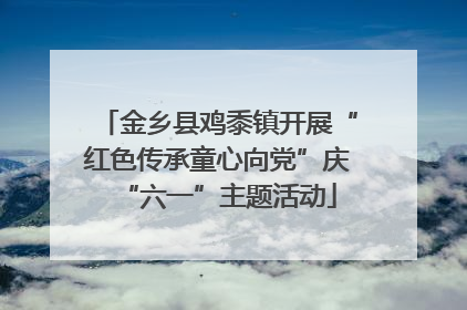 金乡县鸡黍镇开展“红色传承童心向党”庆“六一”主题活动