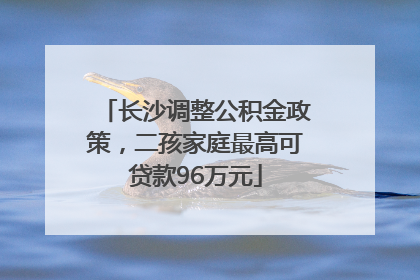 长沙调整公积金政策，二孩家庭最高可贷款96万元