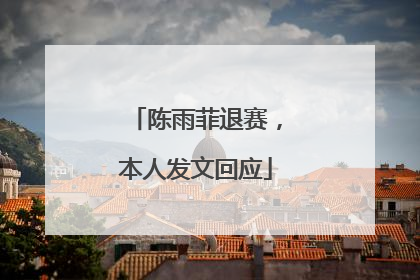 陈雨菲退赛，本人发文回应