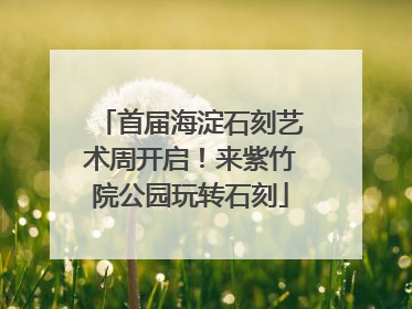 首届海淀石刻艺术周开启！来紫竹院公园玩转石刻