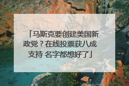 马斯克要创建美国新政党？在线投票获八成支持 名字都想好了