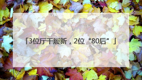 3位厅干履新，2位“80后”