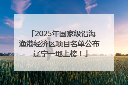2025年国家级沿海渔港经济区项目名单公布 辽宁一地上榜！