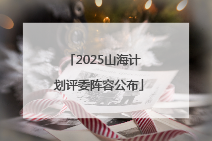 2025山海计划评委阵容公布