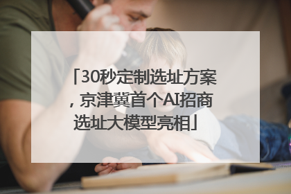 30秒定制选址方案，京津冀首个AI招商选址大模型亮相