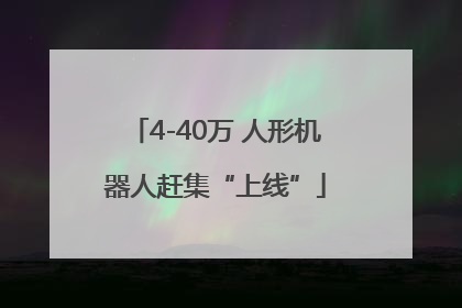 4-40万 人形机器人赶集“上线”