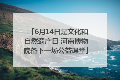 6月14日是文化和自然遗产日 河南博物院备下一场公益课堂